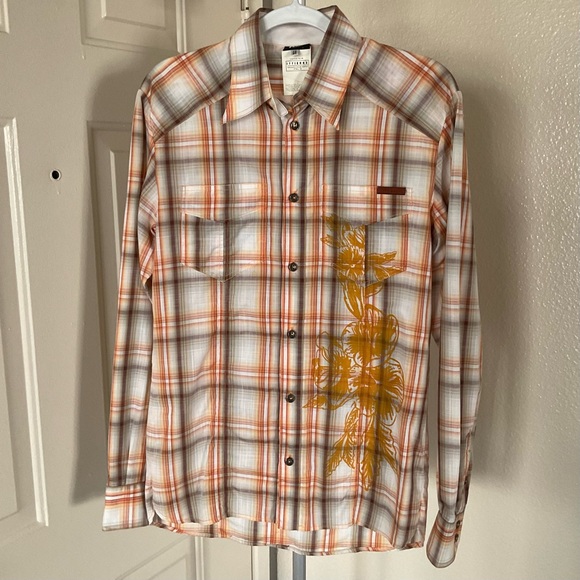 Vintage D&G Dolce & Gabbana Floral Print Plaid Long Sleeve Shirt - Picture 1 of 14